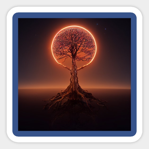 Yggdrasil World Tree of Life Sticker by Grassroots Green